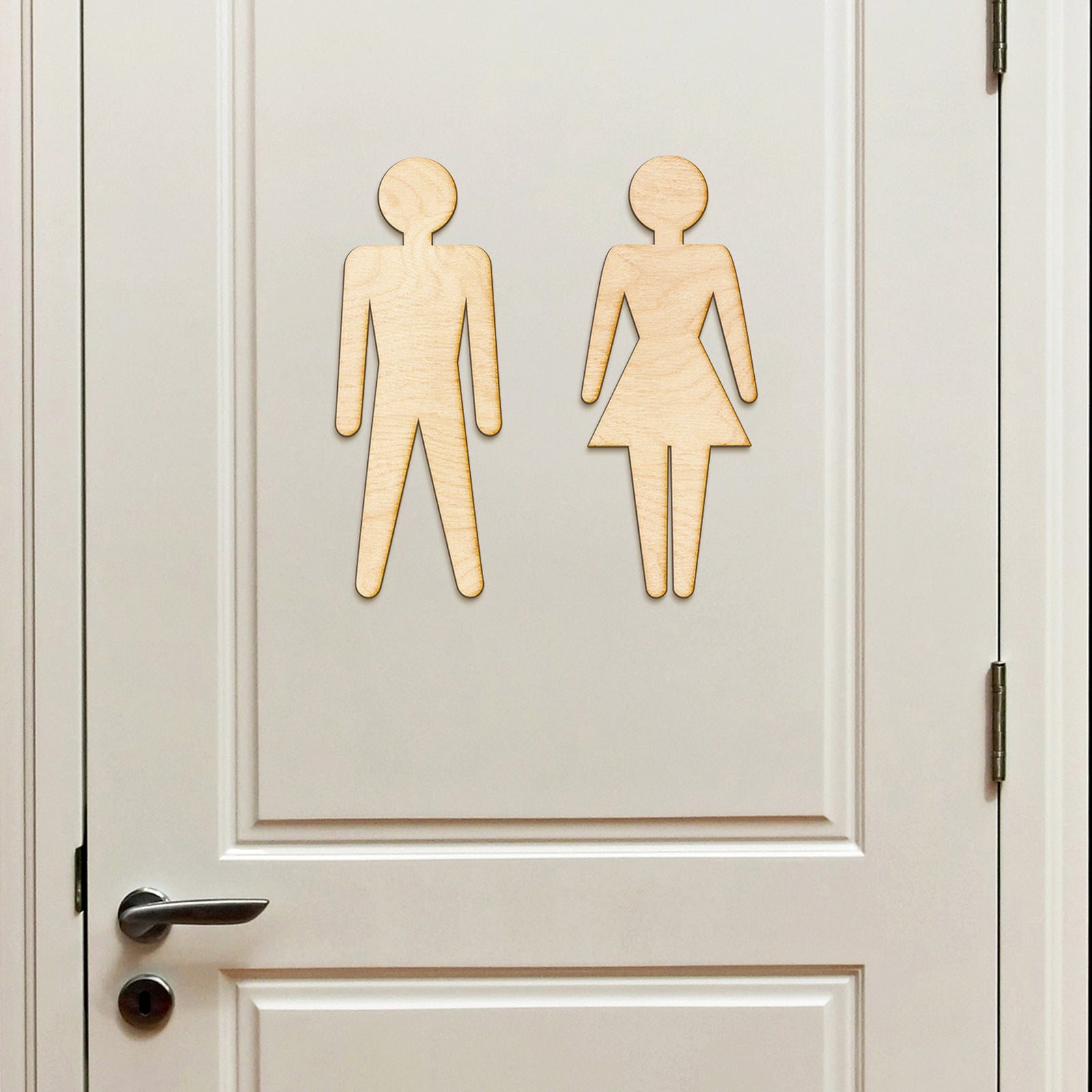 Bathroom Icons Wood Cut