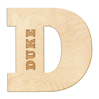 Block Letter Engraved Wood Sign