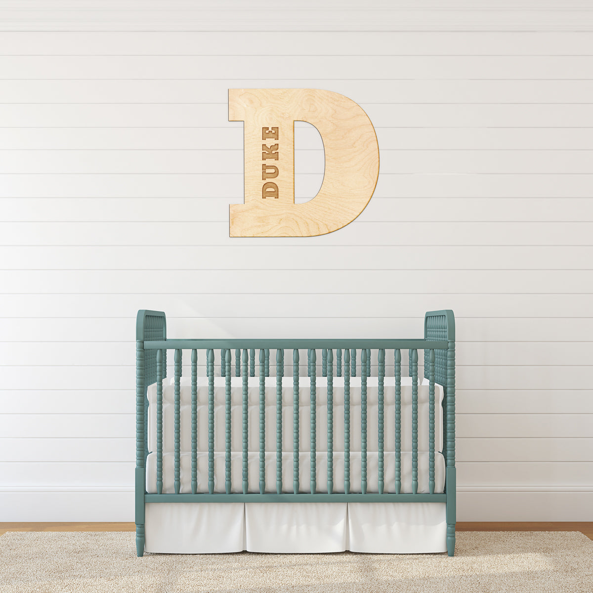 Block Letter Engraved Wood Sign