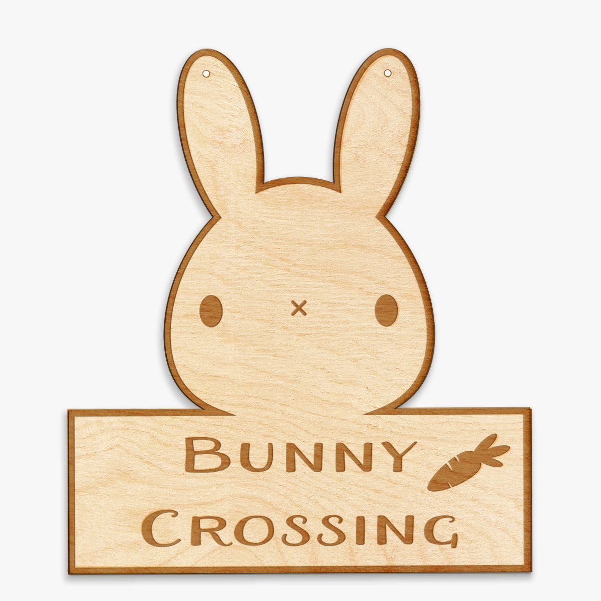 Bunny Crossing Engraved Wood Sign