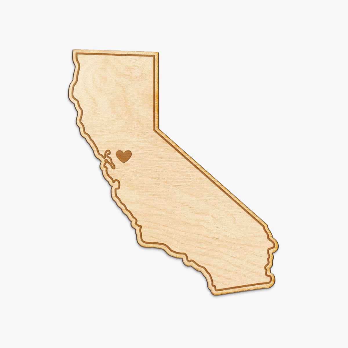 California Cut Sign With Custom Engraved Heart Placement