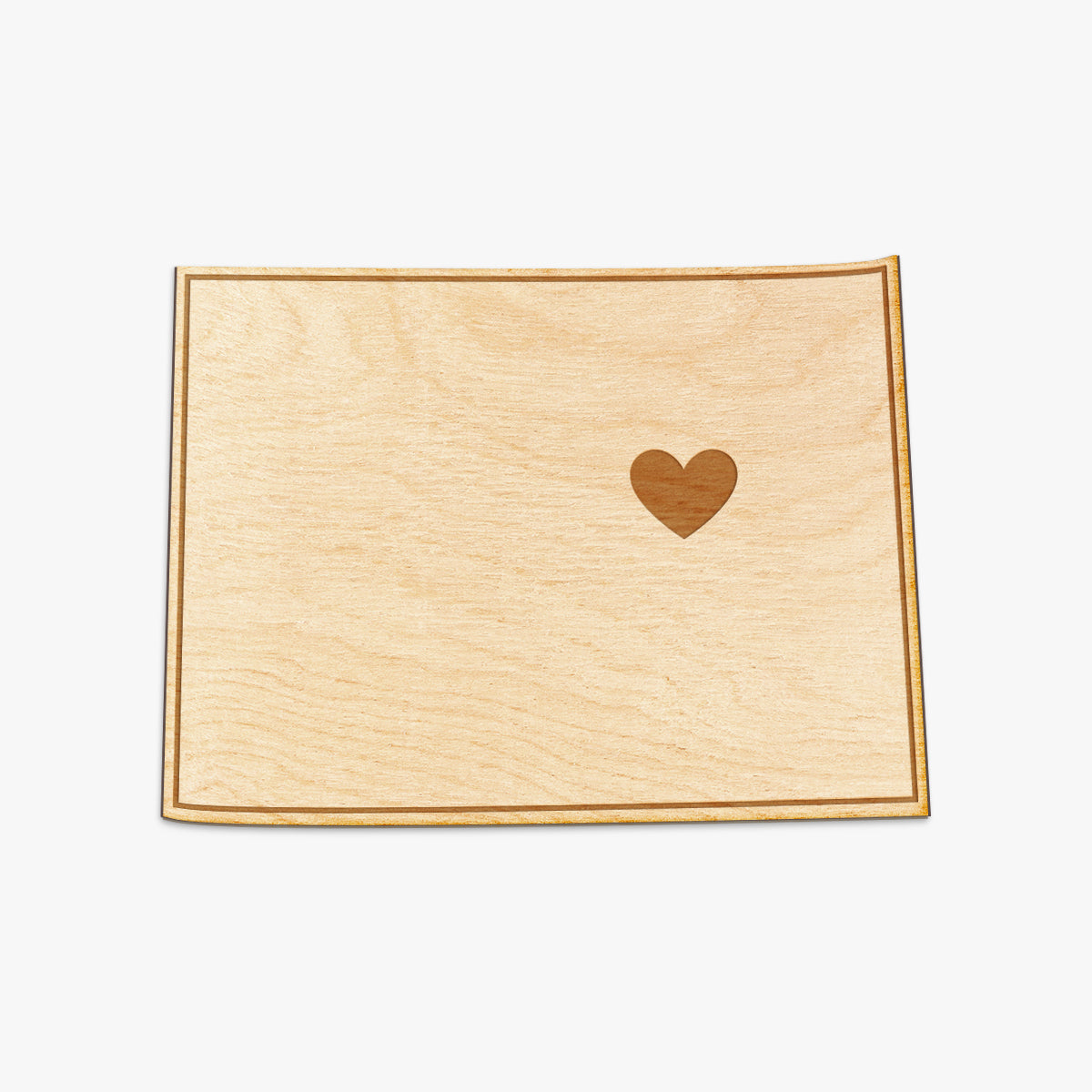 Colorado Cut Sign With Custom Engraved Heart Placement