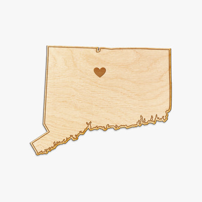 Connecticut Cut Sign With Custom Engraved Heart Placement