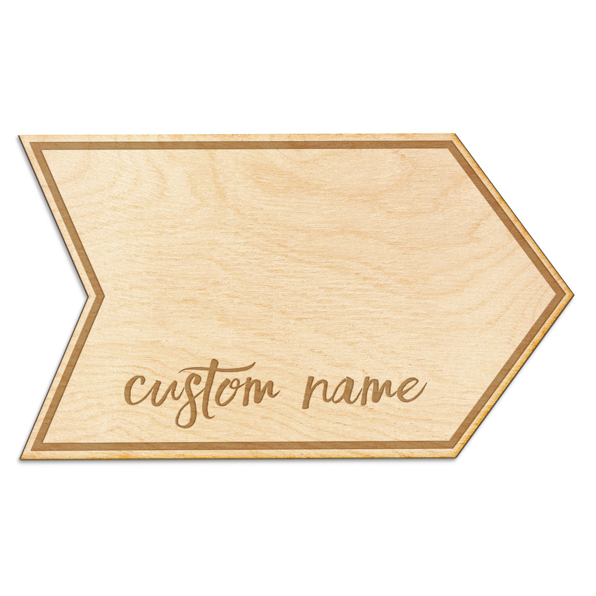 Custom Name Engraved Arrow Wood Sign