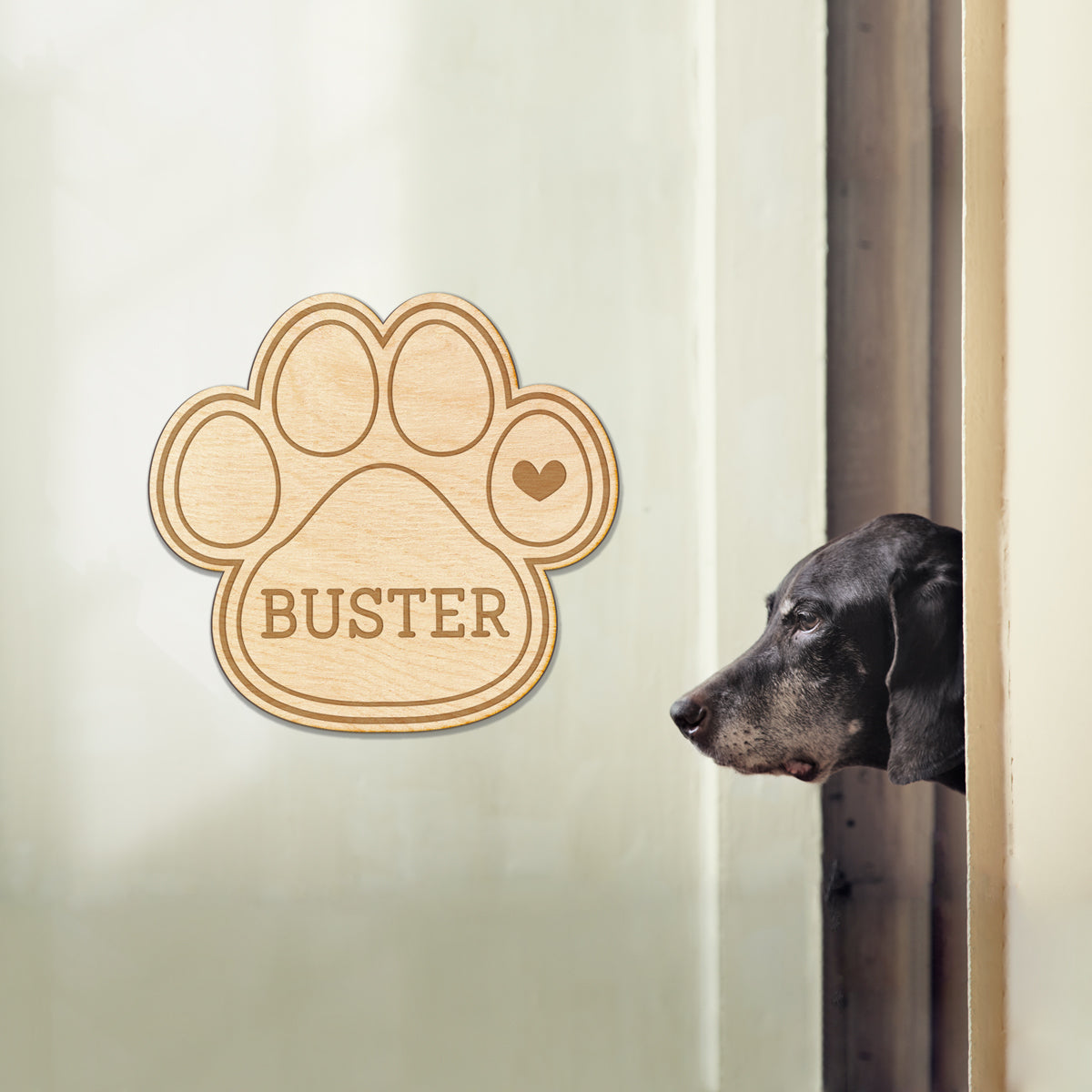 Pet Paw Custom Engraved Wood Sign