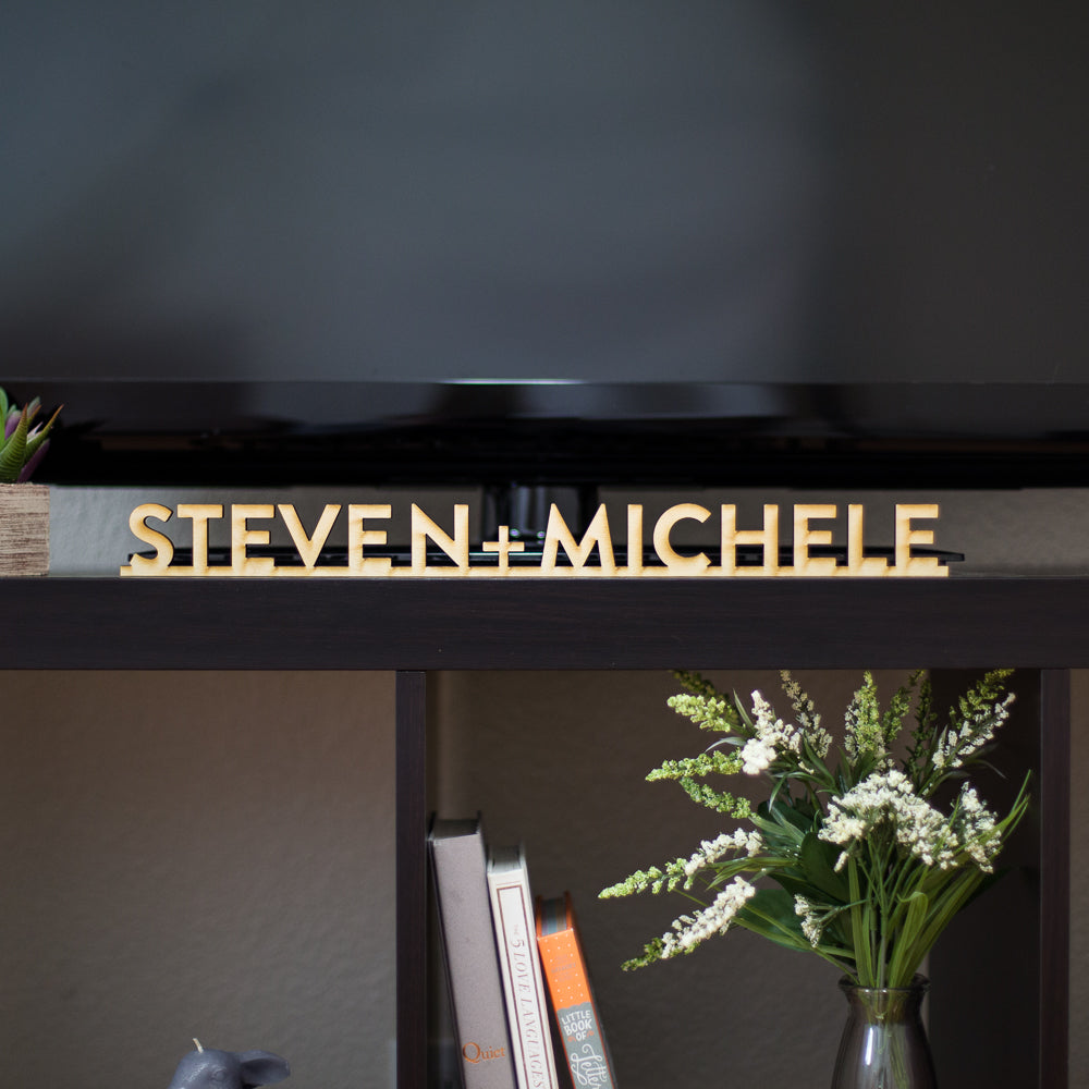 Freestanding Block Word Custom Wood Cut Sign