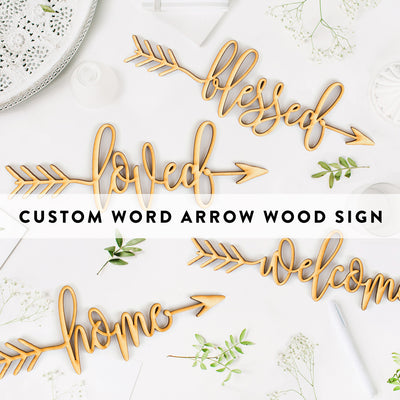Custom Word Arrow Wood Sign