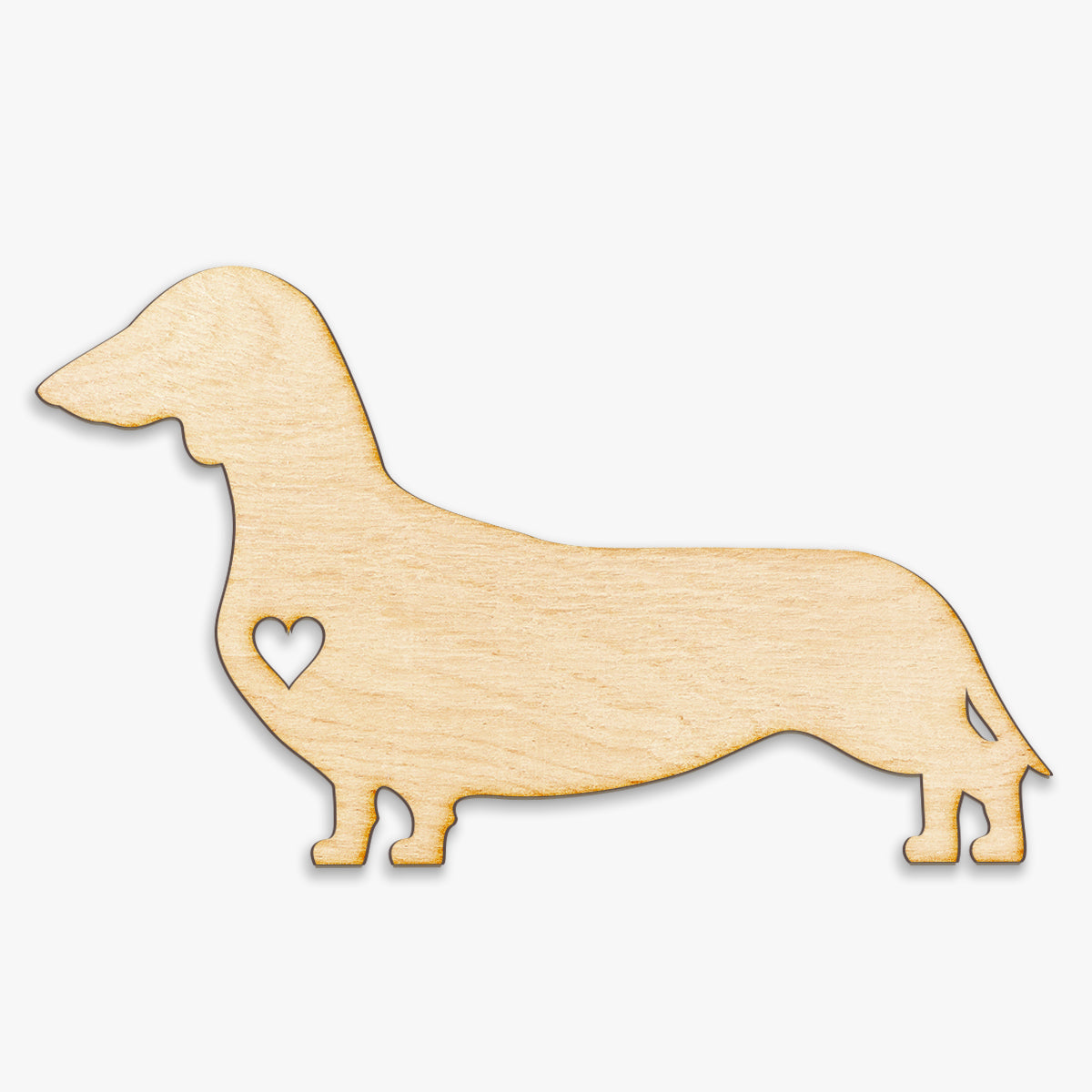 Heart Cut Dachshund Wood Sign