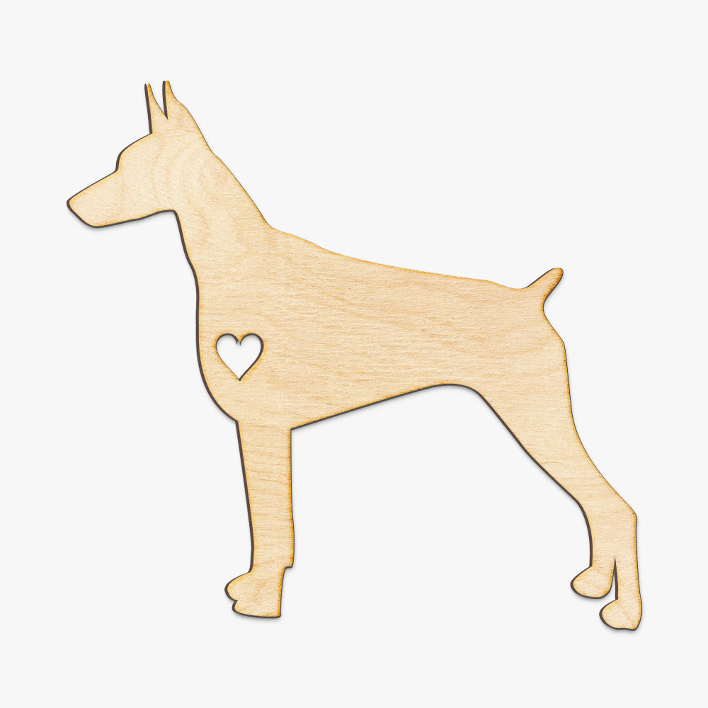 Heart Cut Doberman Wood Sign