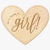 Baby Girl Announcement Heart Engraved Wood Sign