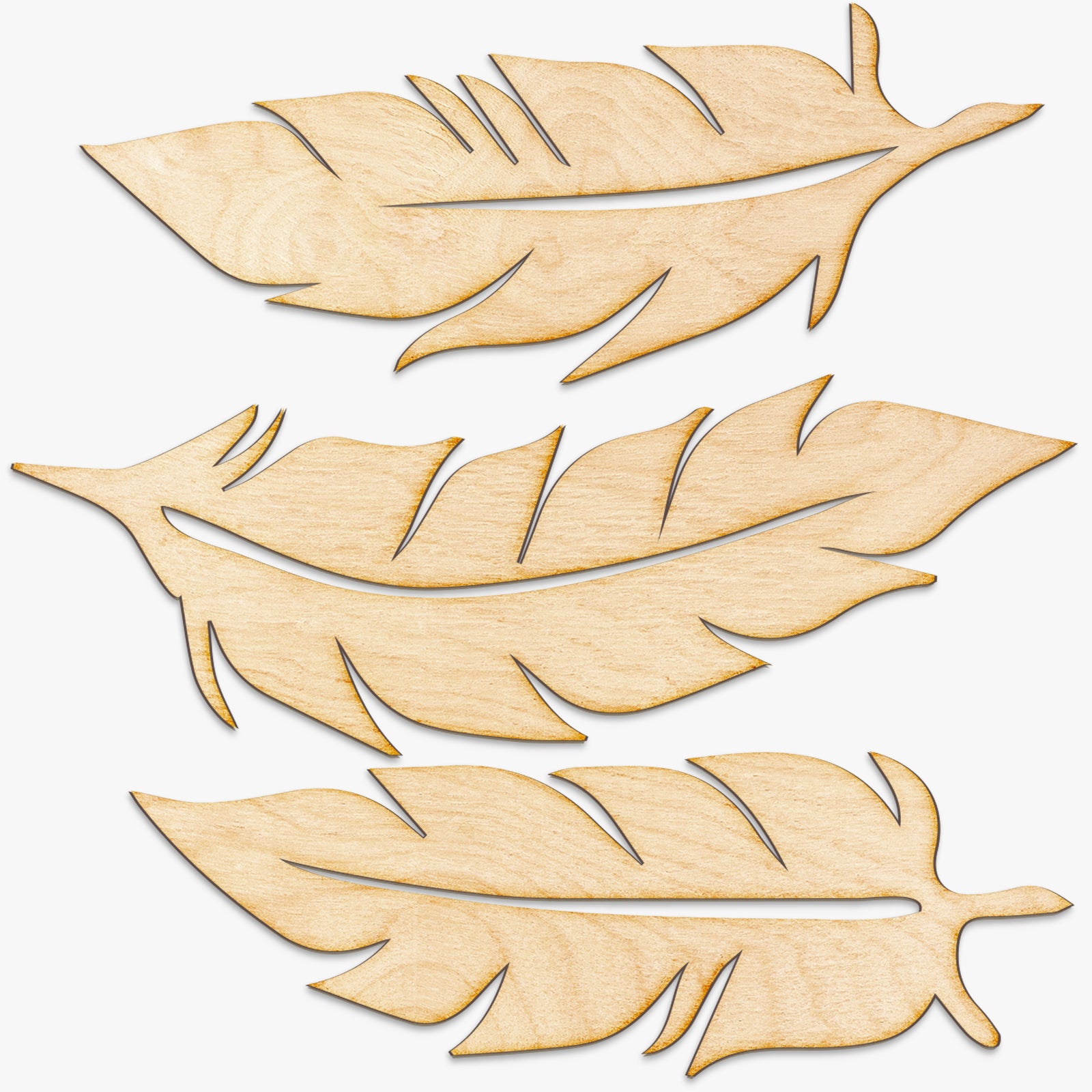 Wood Feathers Set