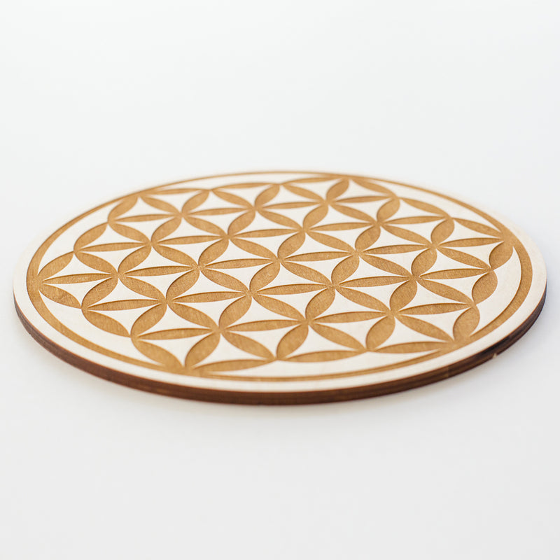 Flower of Life Engraved Wood Sign