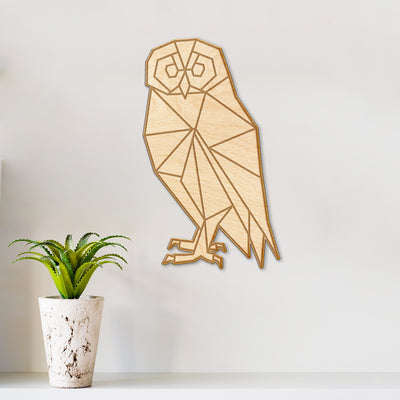 Geometric Owl Wood Engraving
