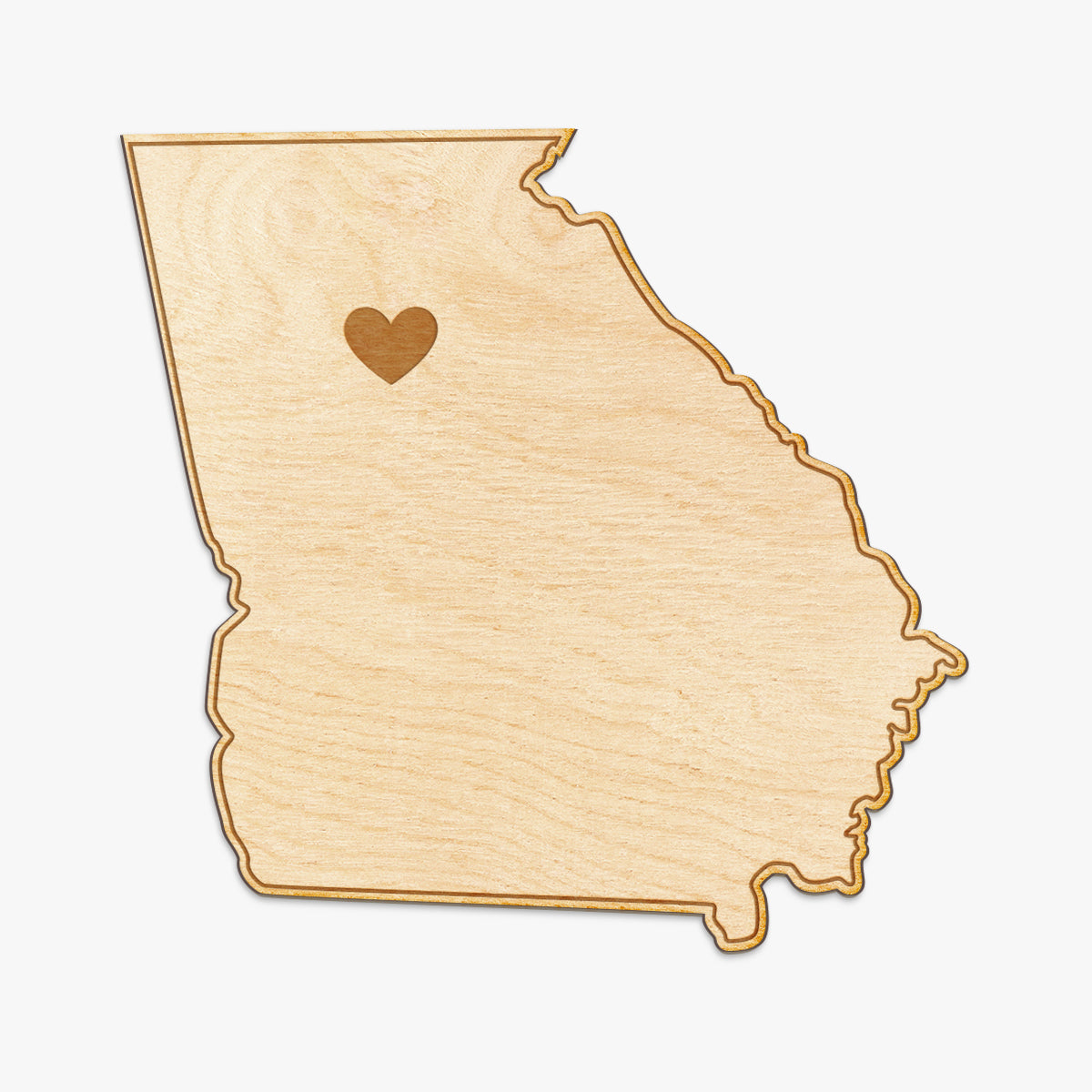 Georgia Cut Sign With Custom Engraved Heart Placement