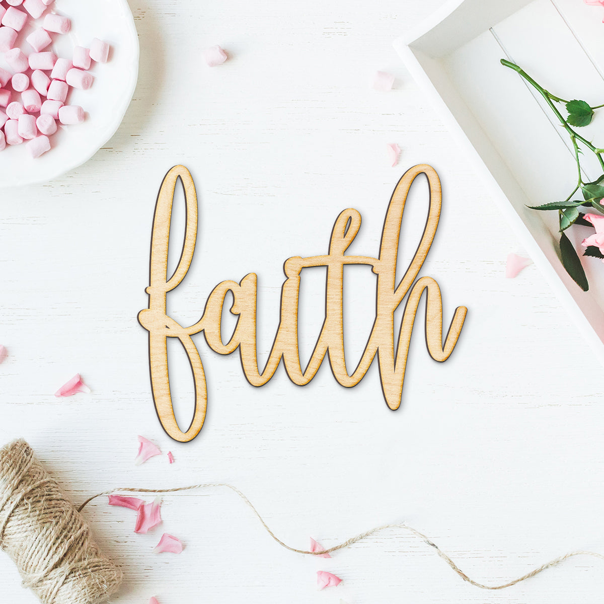 Hand Drawn Faith Wood Sign