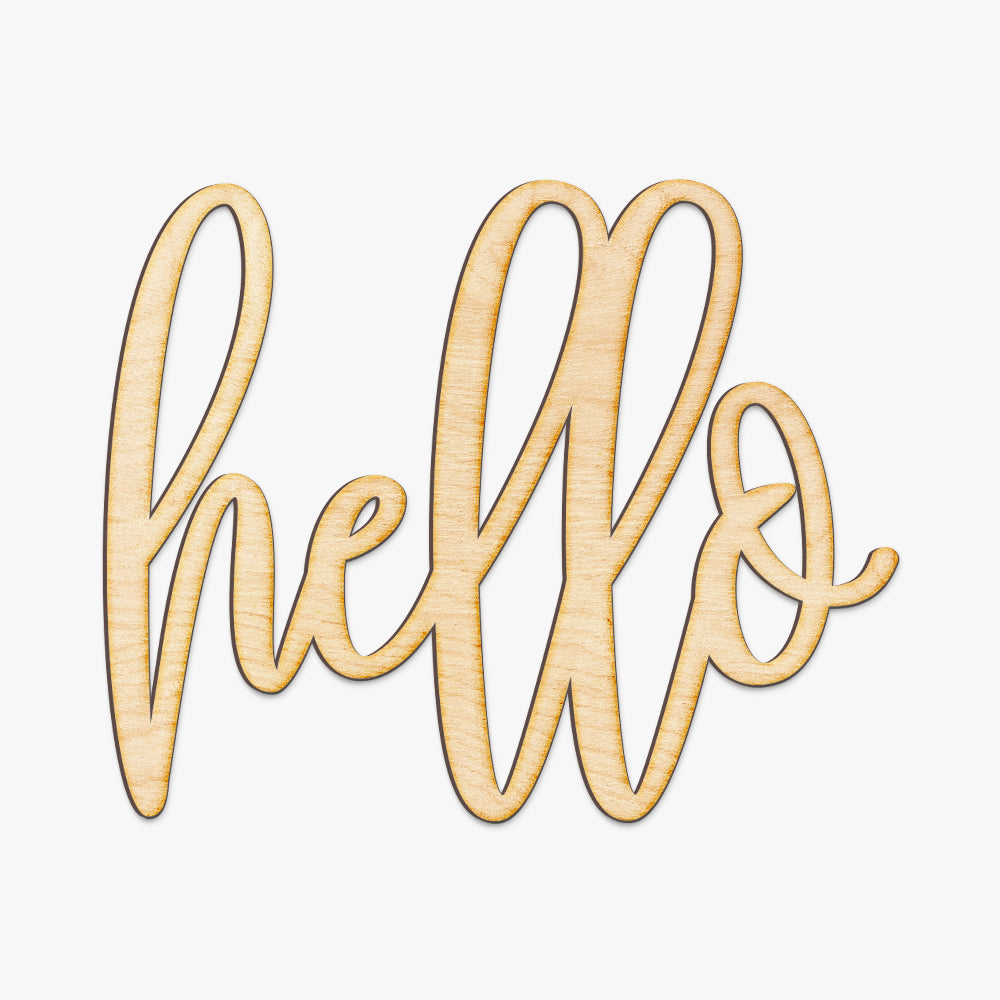 Hand Drawn Hello Wood Sign