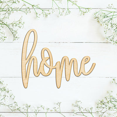 Hand Drawn Home Wood Sign