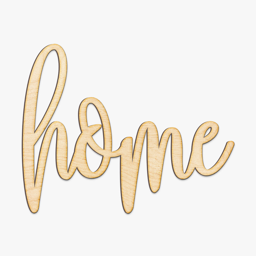 Hand Drawn Home Wood Sign