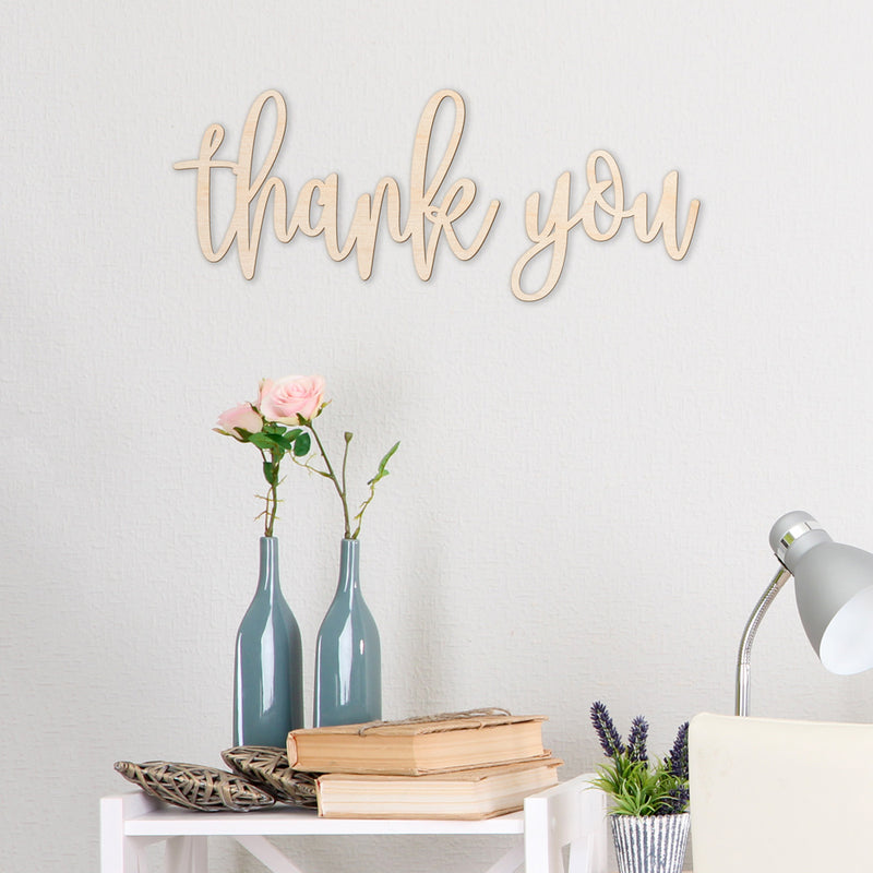 Hand Drawn Thank You Wood Sign