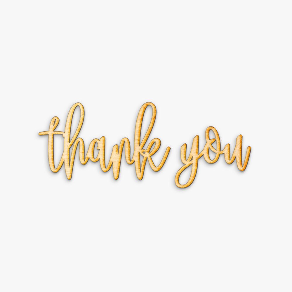 Hand Drawn Thank You Wood Sign