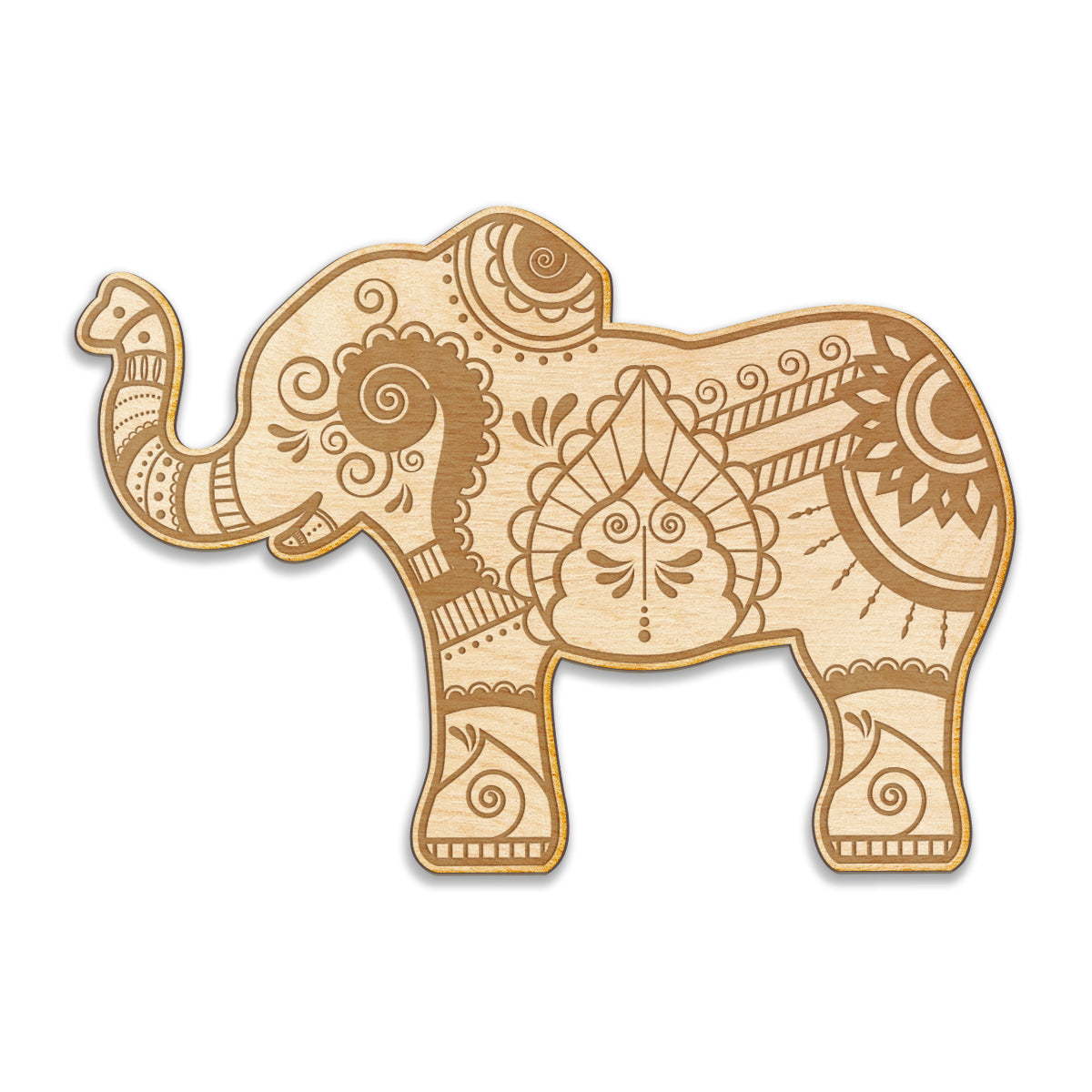 Henna Elephant Engraved Wood Sign