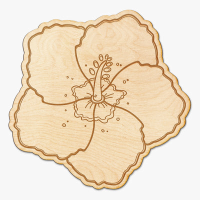 Hibiscus Wood Engraved Sign