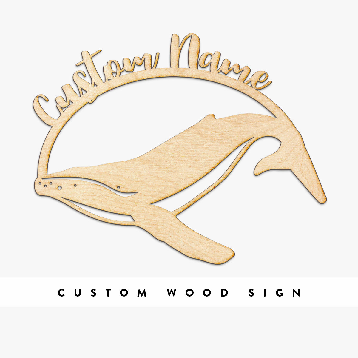 Humpback Whale Custom Name Wood Sign