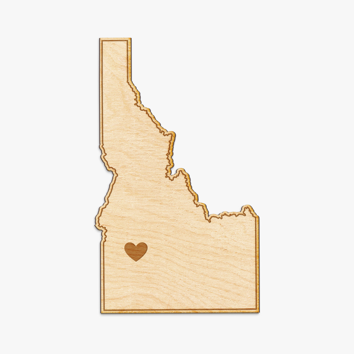 Idaho Cut Sign With Custom Engraved Heart Placement