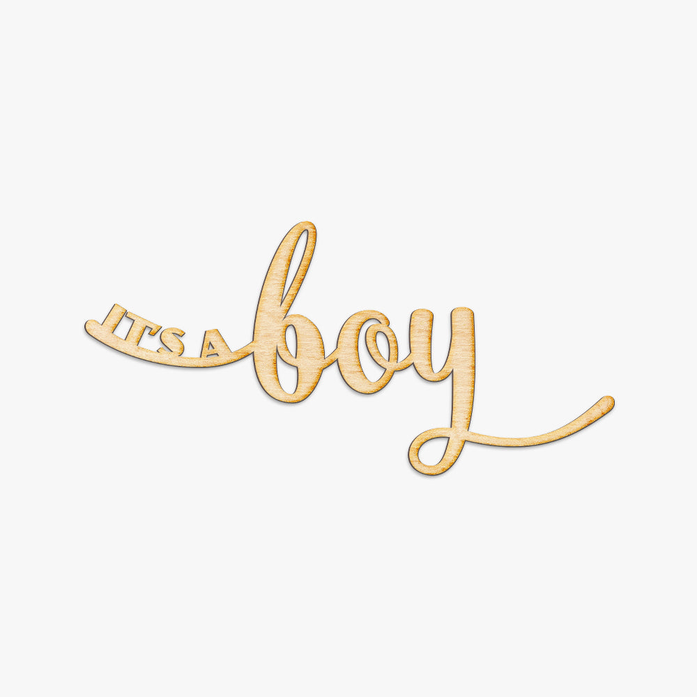 It's A Boy Script Wood Sign
