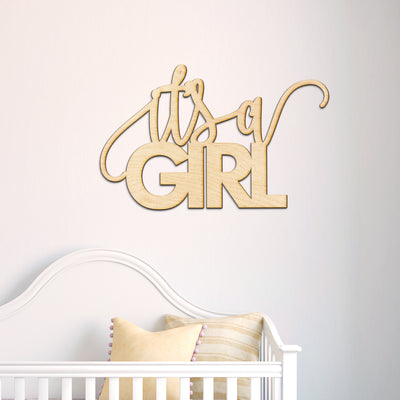 It's A Girl Wood Sign