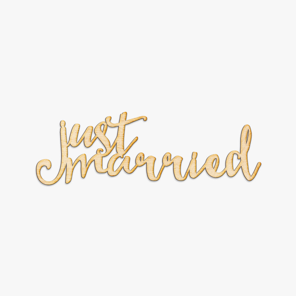 Just Married Wood Cut Sign