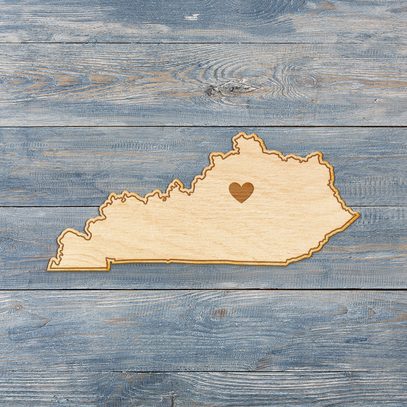 Kentucky Cut Sign With Custom Engraved Heart Placement