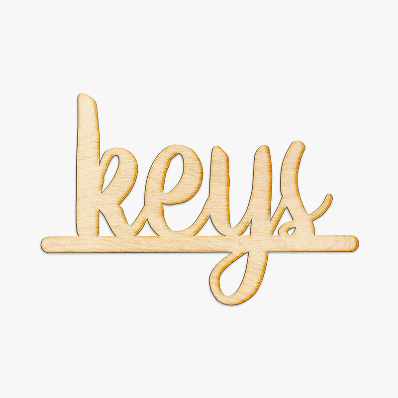 Keys Script Wood Sign