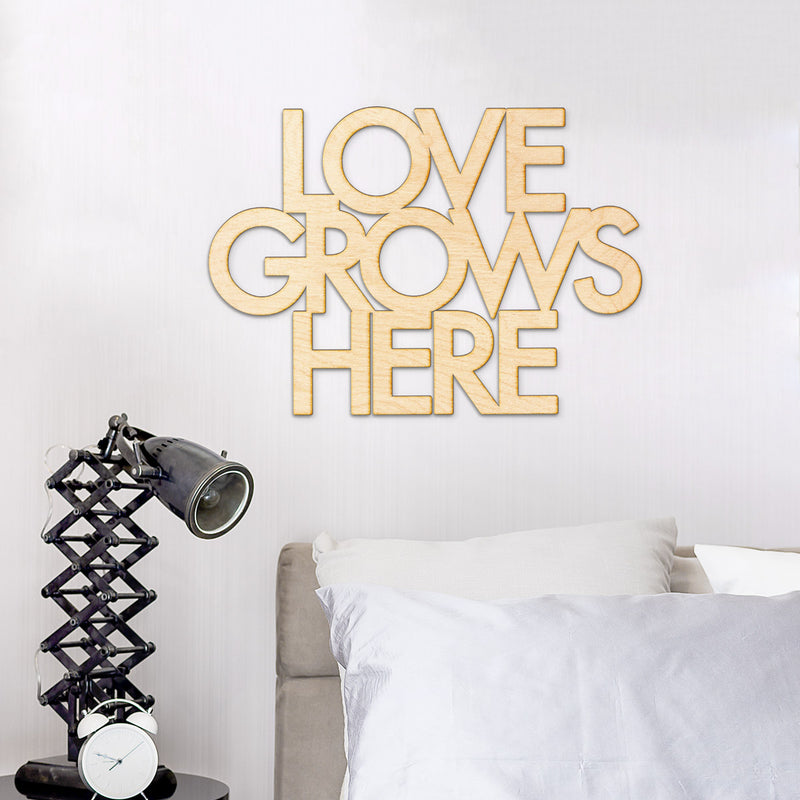 Love Grows Here Wood Sign