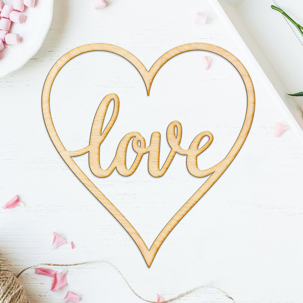 Love Heart Shape Wood Sign