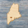 Maine Cut Sign With Custom Engraved Heart Placement