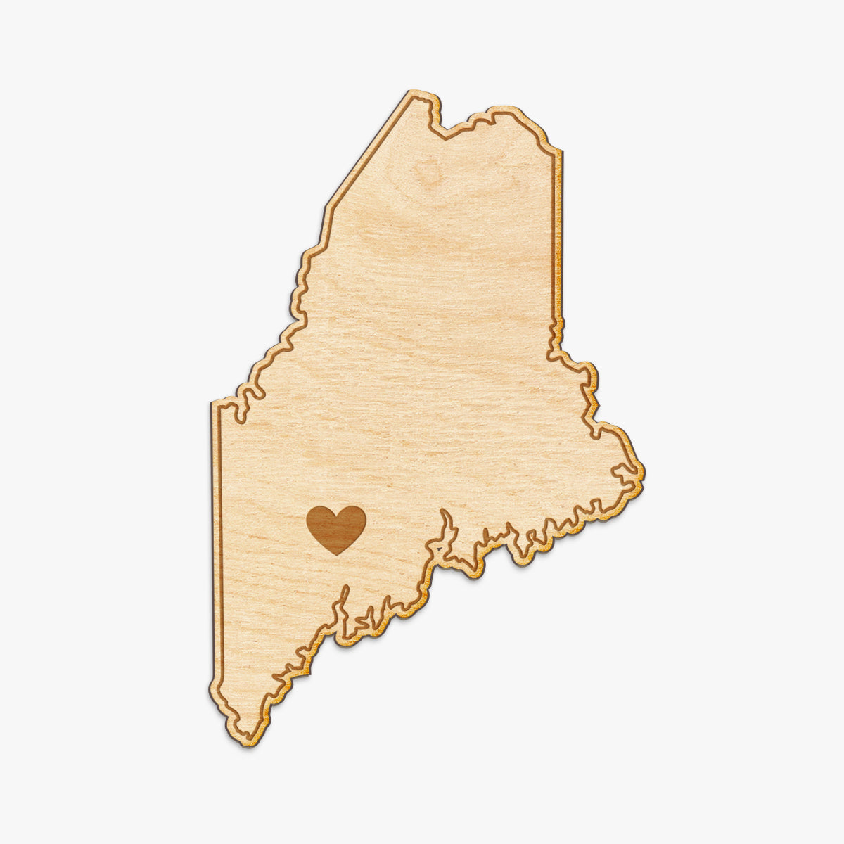 Maine Cut Sign With Custom Engraved Heart Placement
