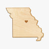 Missouri Cut Sign With Custom Engraved Heart Placement