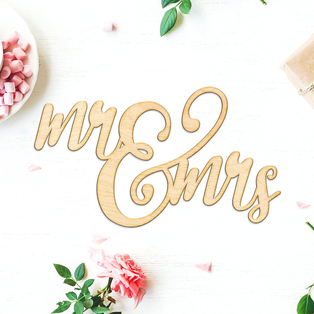 Mr and Mrs Wood Cut Sign