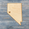 Nevada Cut Sign With Custom Engraved Heart Placement