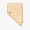 Nevada Cut Sign With Custom Engraved Heart Placement