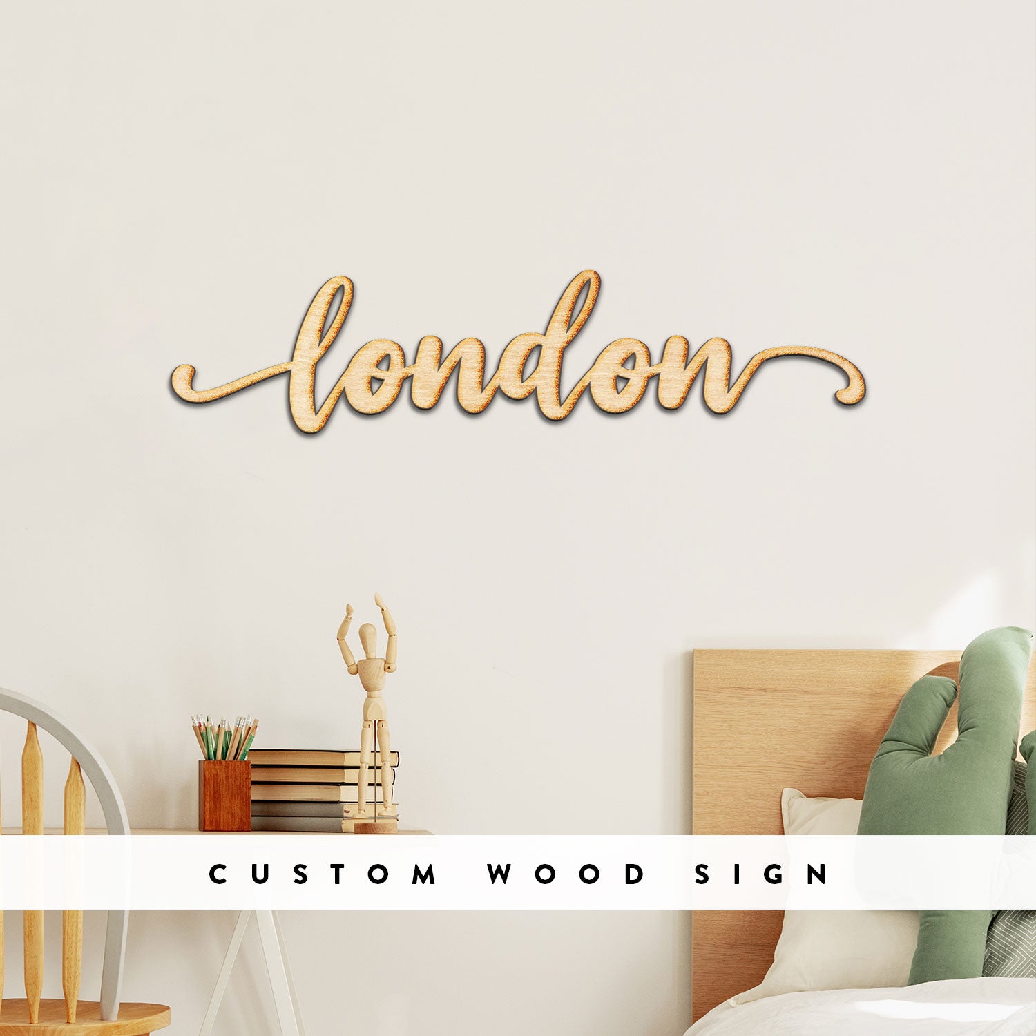 Custom Neverland Script Word Wood Sign