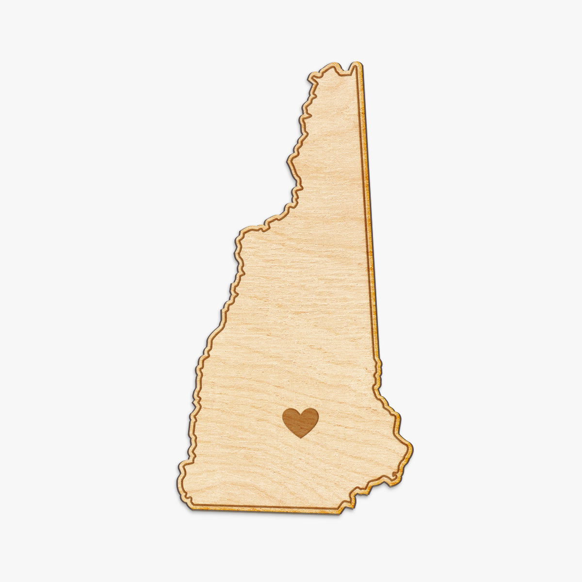 New Hampshire Cut Sign With Custom Engraved Heart Placement