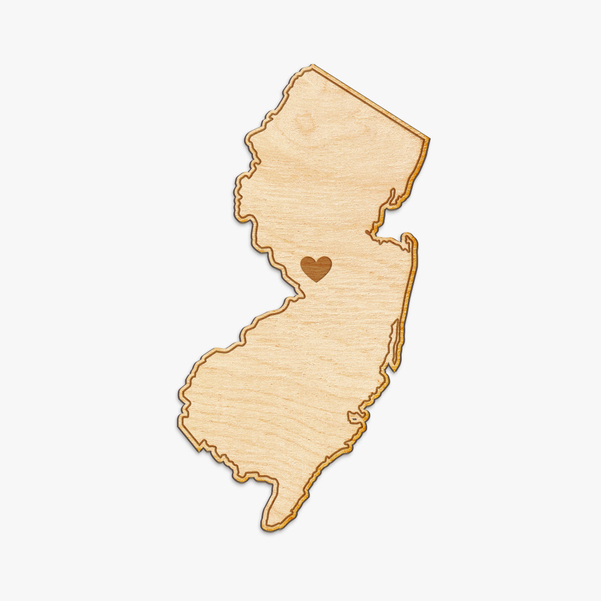 New Jersey Cut Sign With Custom Engraved Heart Placement