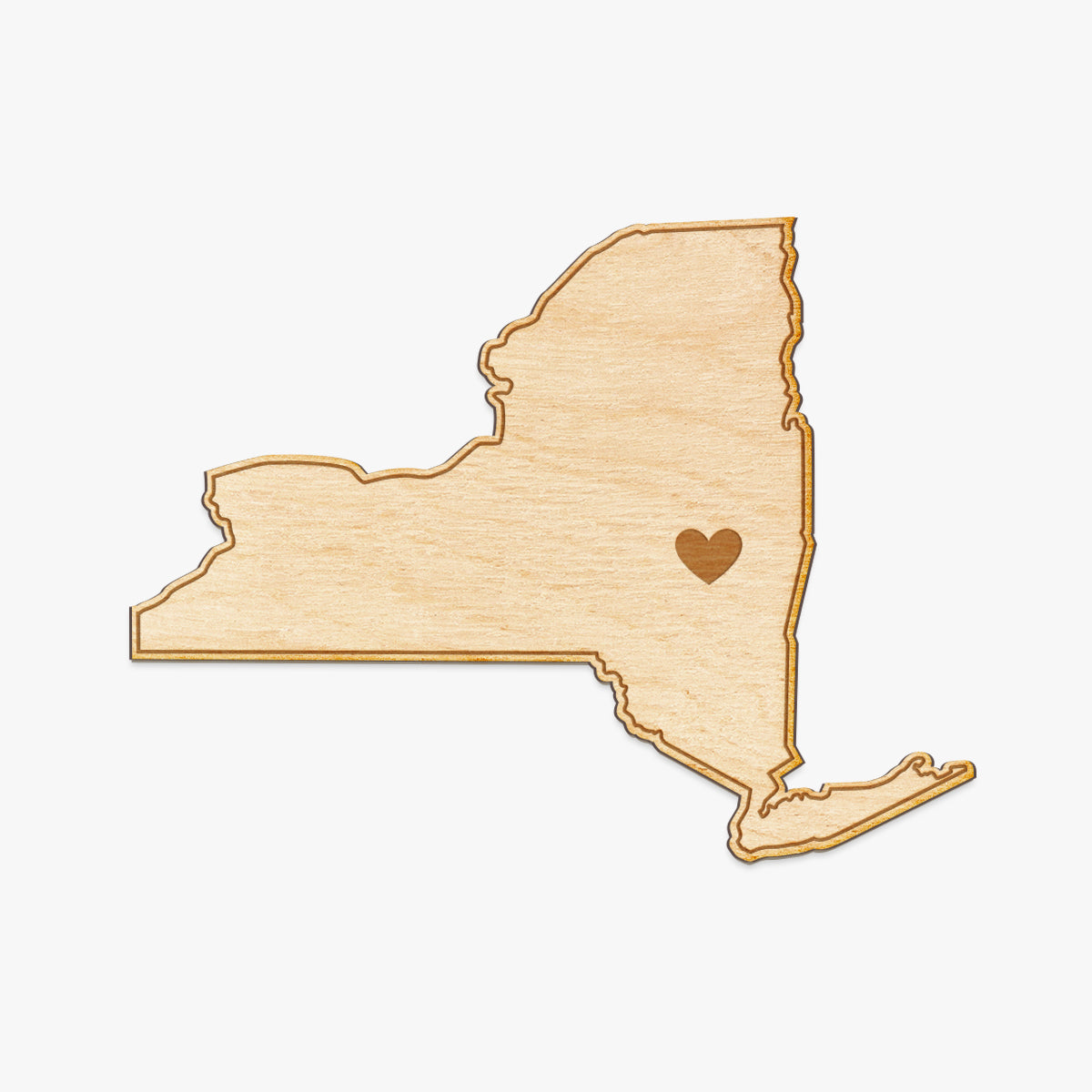 New York Cut Sign With Custom Engraved Heart Placement