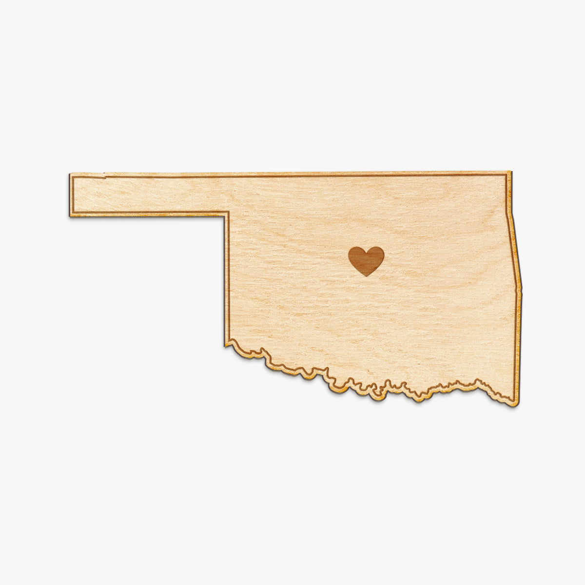 Oklahoma Cut Sign With Custom Engraved Heart Placement