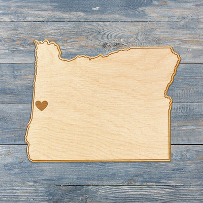 Oregon Cut Sign With Custom Engraved Heart Placement
