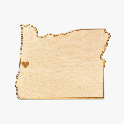 Oregon Cut Sign With Custom Engraved Heart Placement