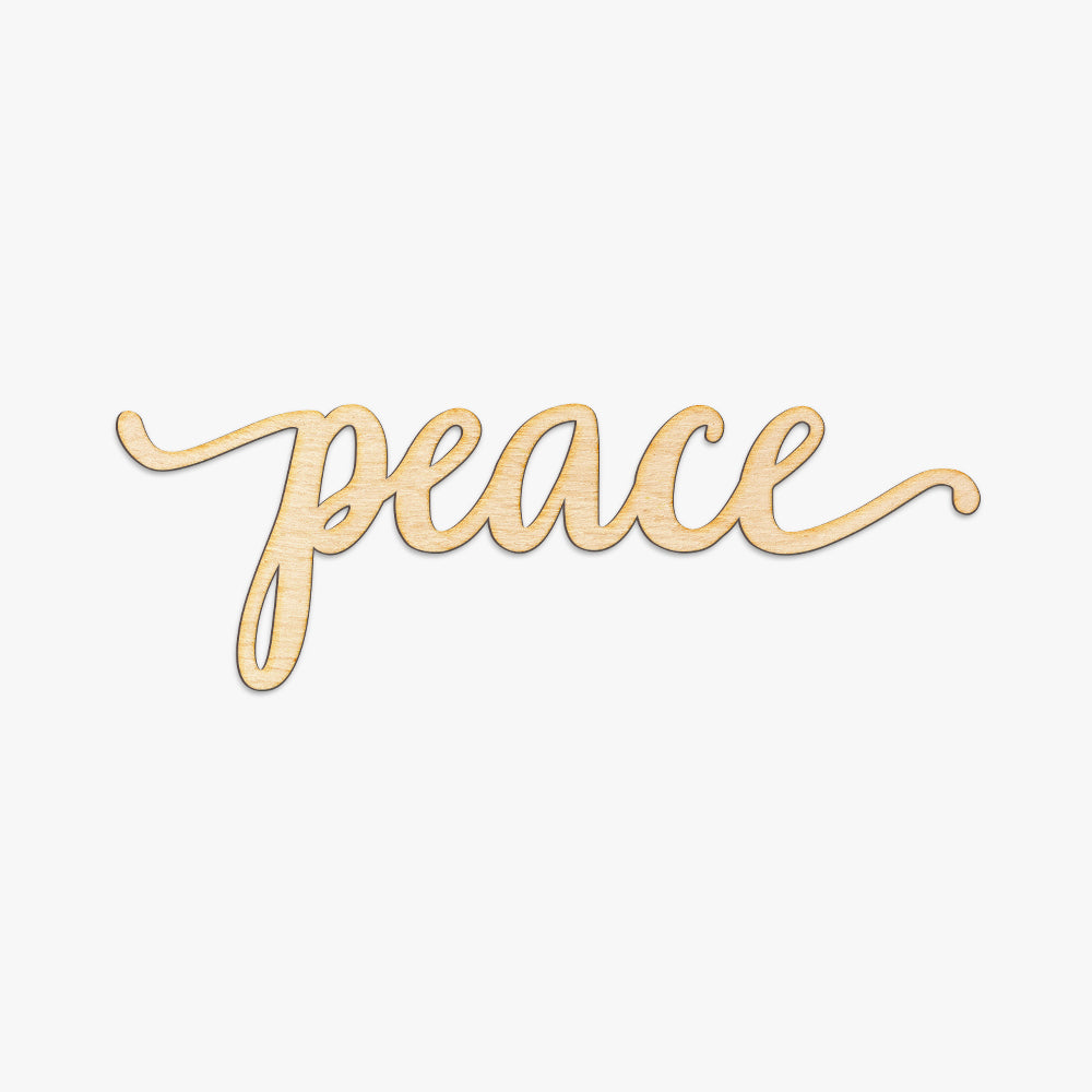 Peace Script Word Wood Sign