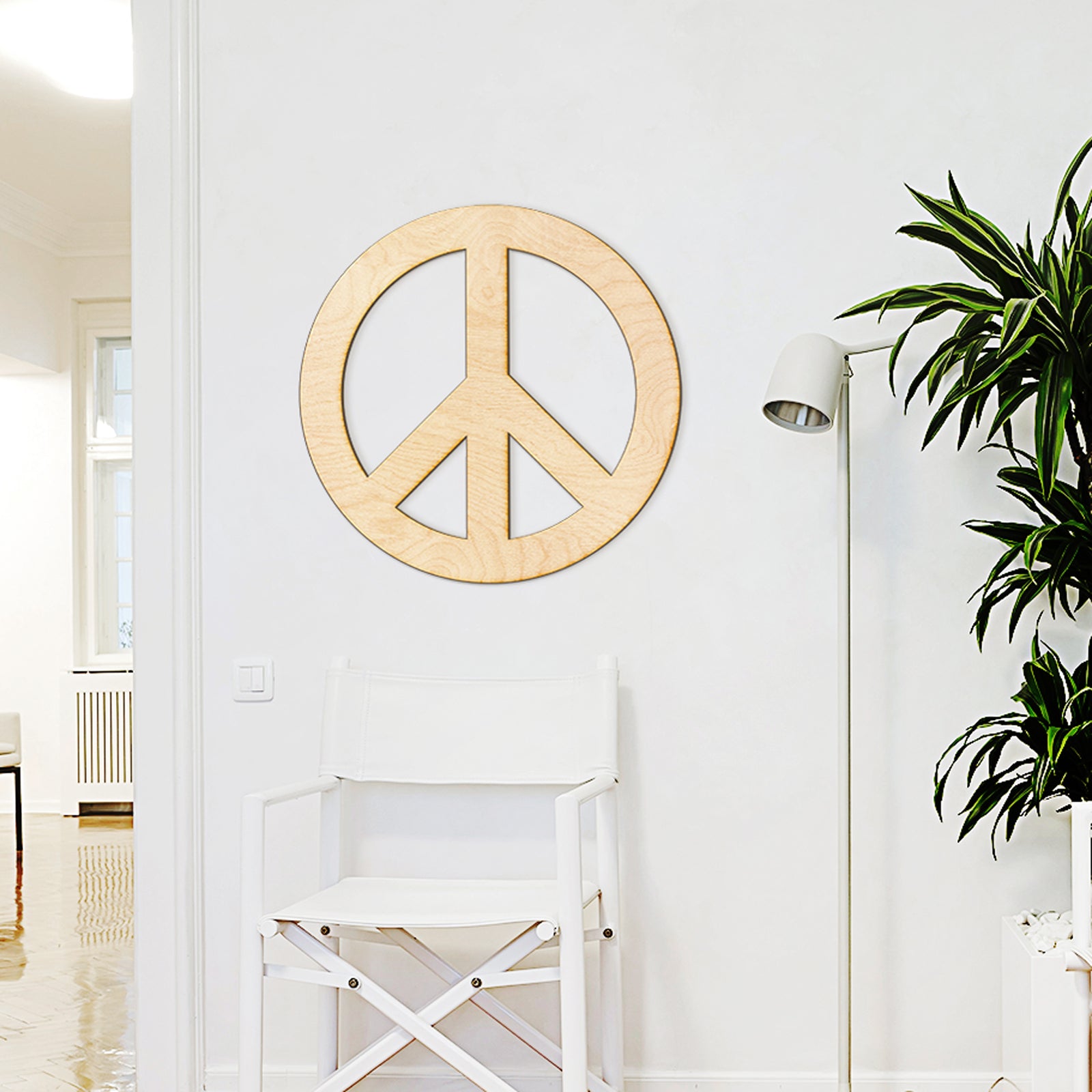 Peace Sign Wood Cut Sign